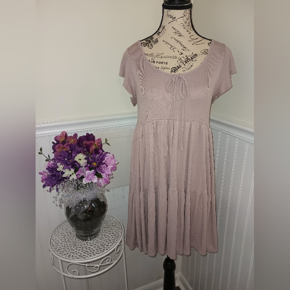 Women's See You Monday Lilac Ribbed Mimi Dress Size Medium
